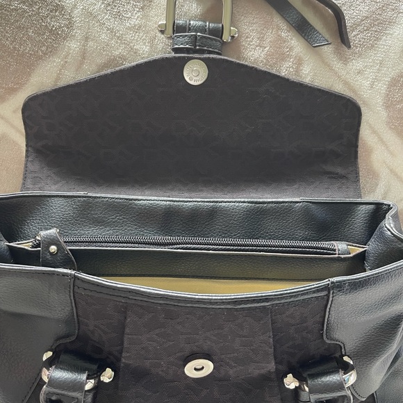 Donna Karan DKNY Monogram Canvas Leather Satchel - Picture 12 of 13